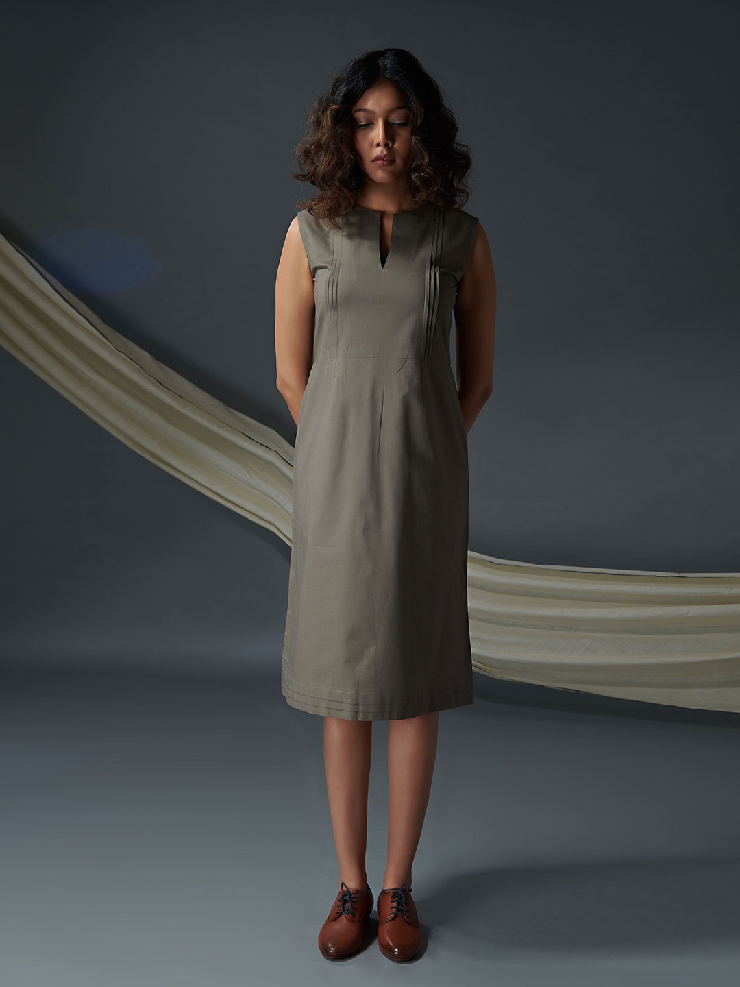 

the kaatn trail Olive Green A-Line Dress
