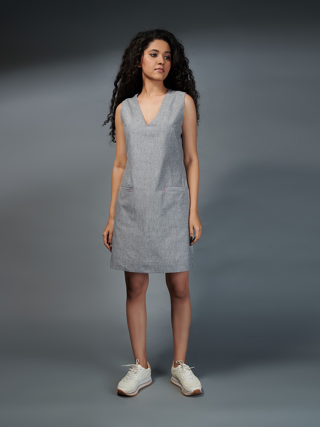 

the kaatn trail Grey Organic Cotton Sheath Dress