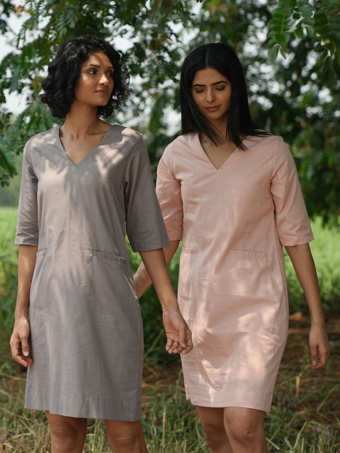 

the kaatn trail Grey & gull gray A-Line Dress