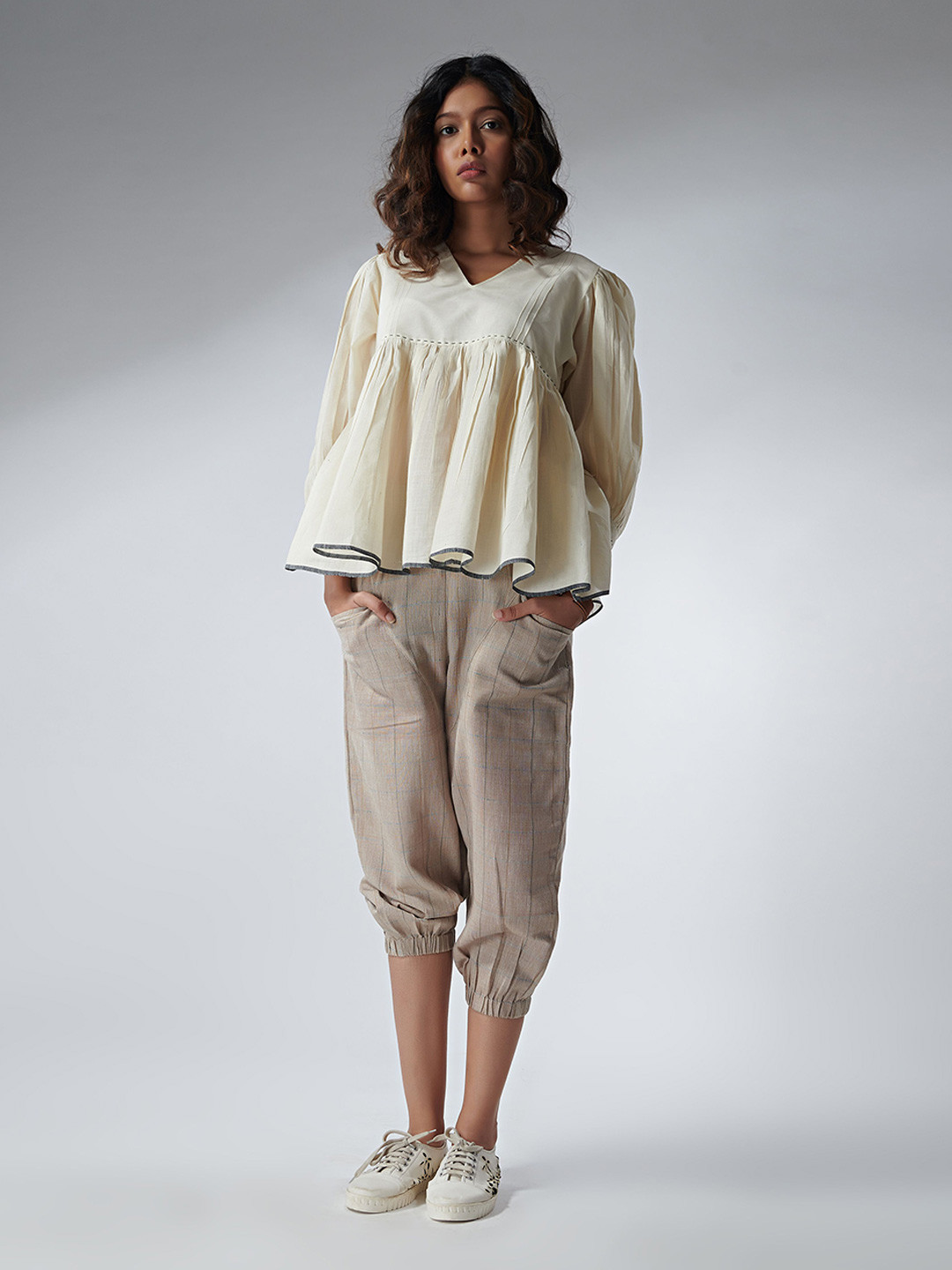 

the kaatn trail Off-White Organic Cotton Empire Top