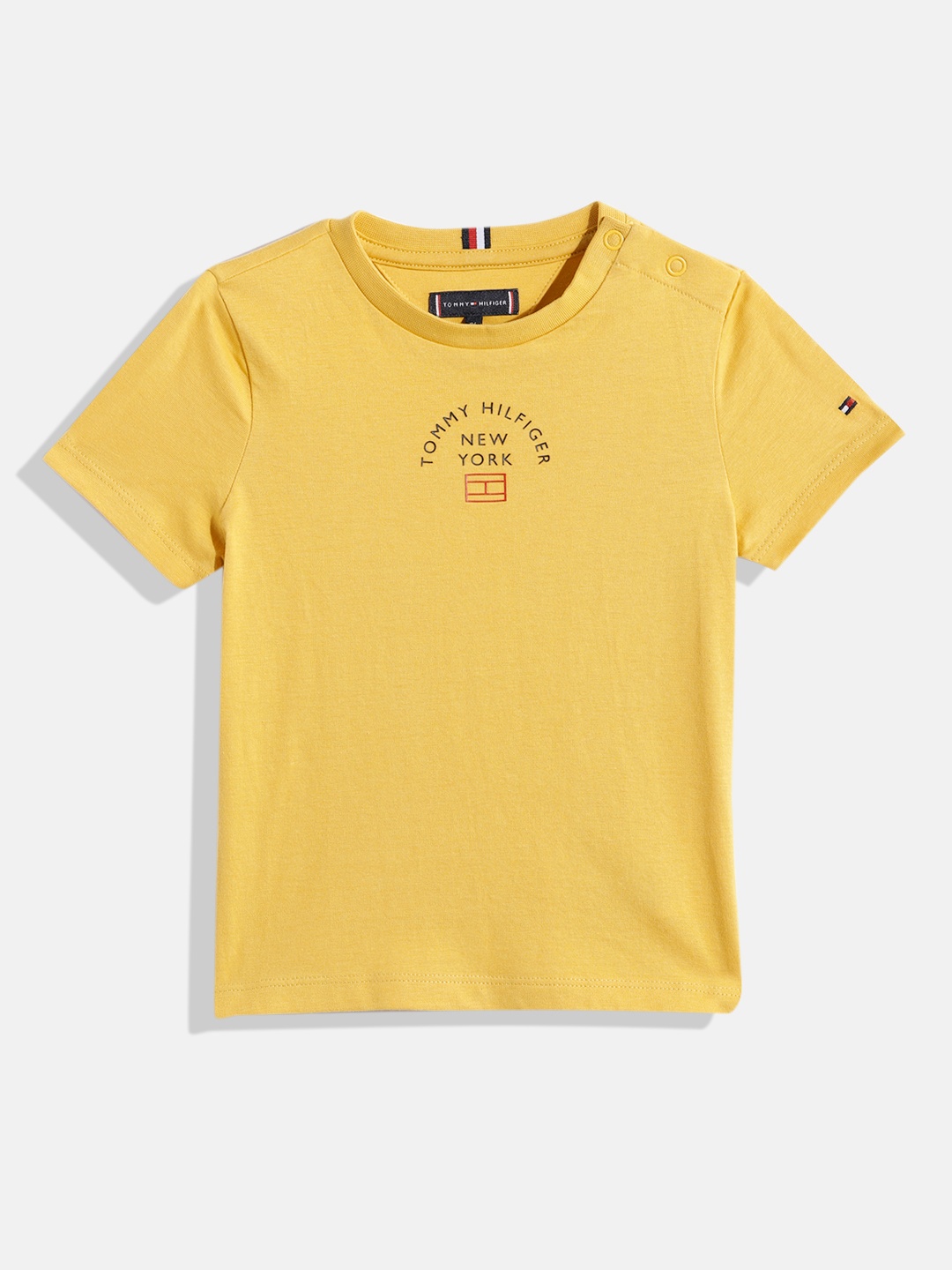

Tommy Hilfiger Boys Yellow Brand Logo Printed Pure Cotton T-shirt