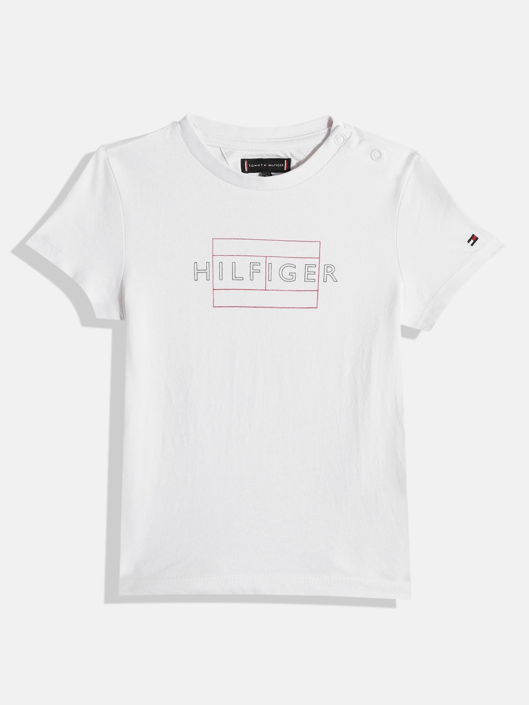 

Tommy Hilfiger Boys Brand Logo Printed Pure Cotton T-shirt, White