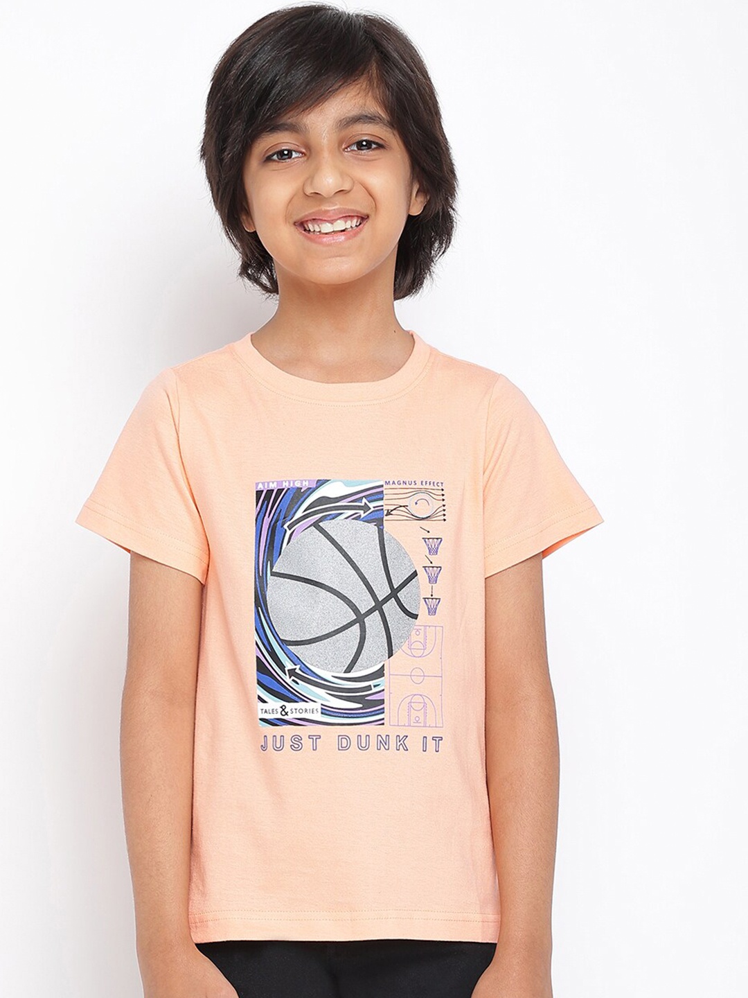 

TALES & STORIES Boys Pink Printed T-shirt