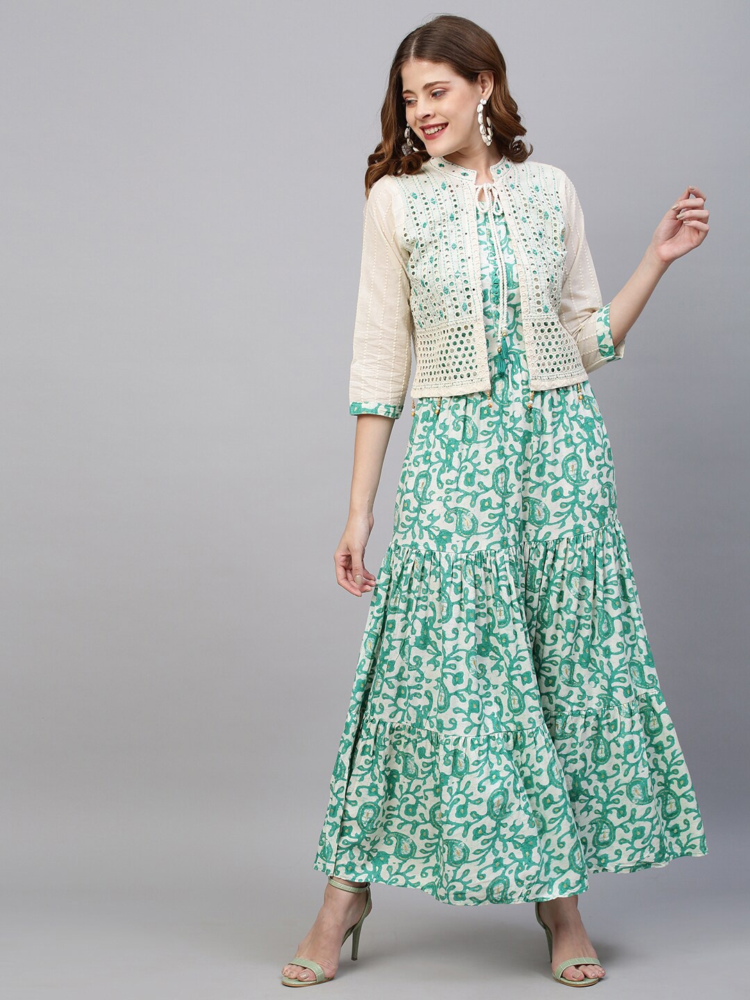 

FASHOR White Floral Maxi Dress