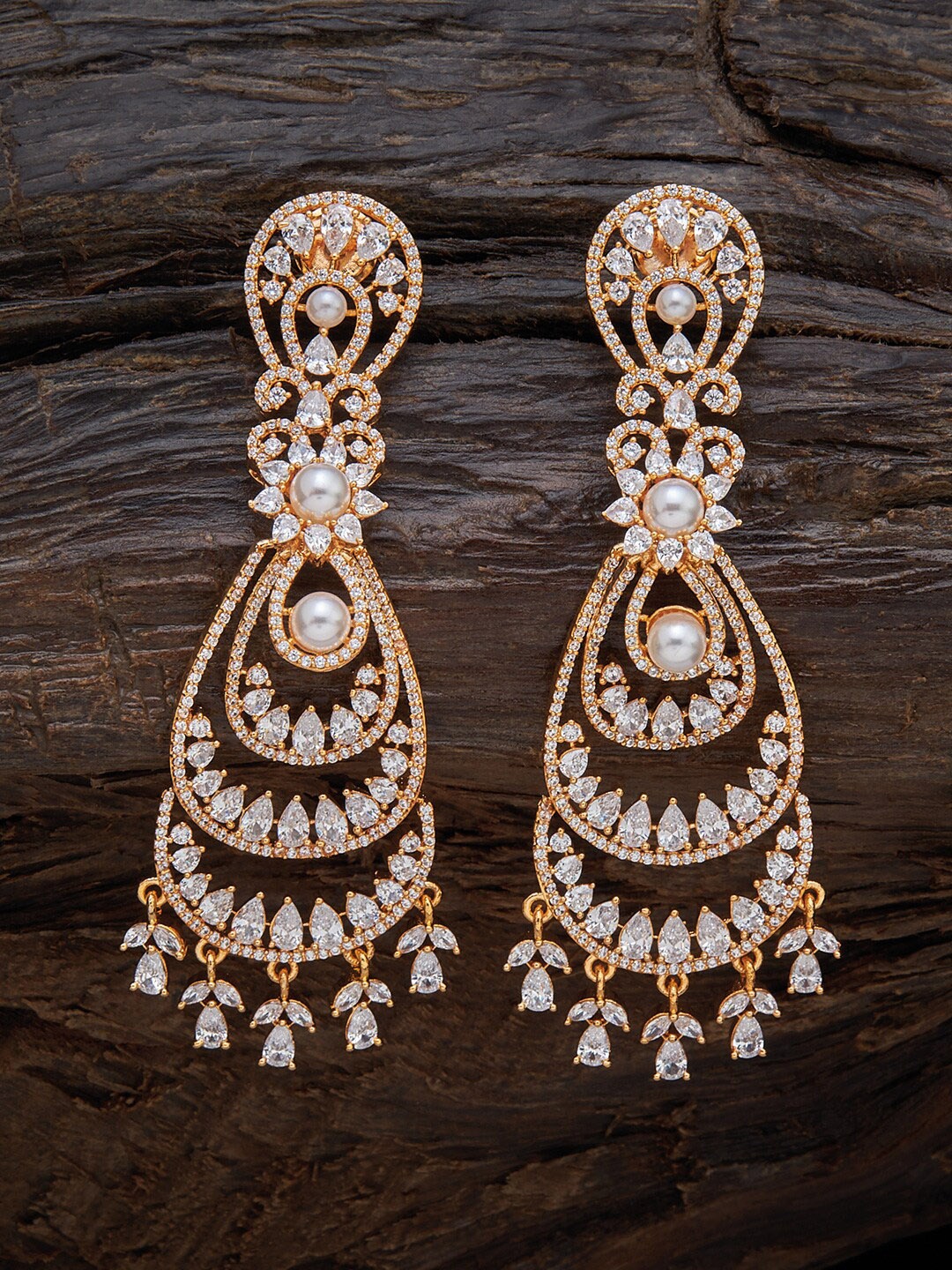 

Kushal's Fashion Jewellery White Floral Drop Earrings