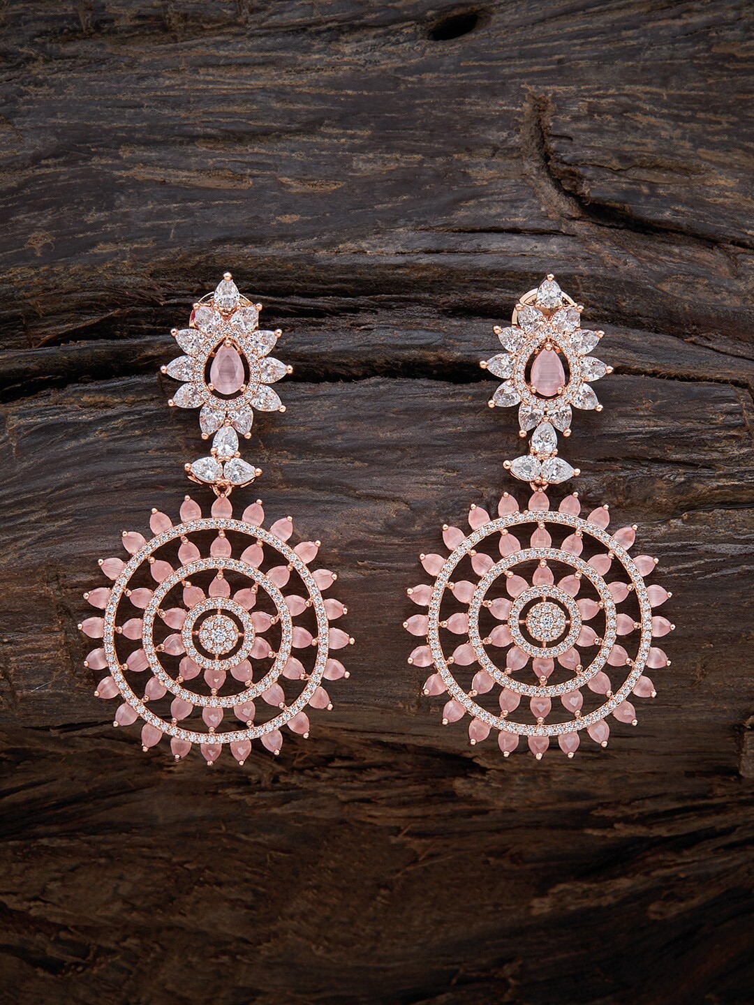 

Kushal's Fashion Jewellery Pink Circular Jhumkas Earrings