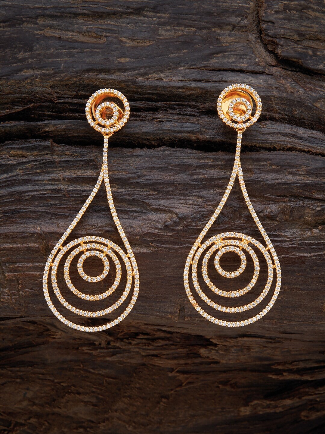 

Kushal's Fashion Jewellery White Circular Chandbalis Earrings