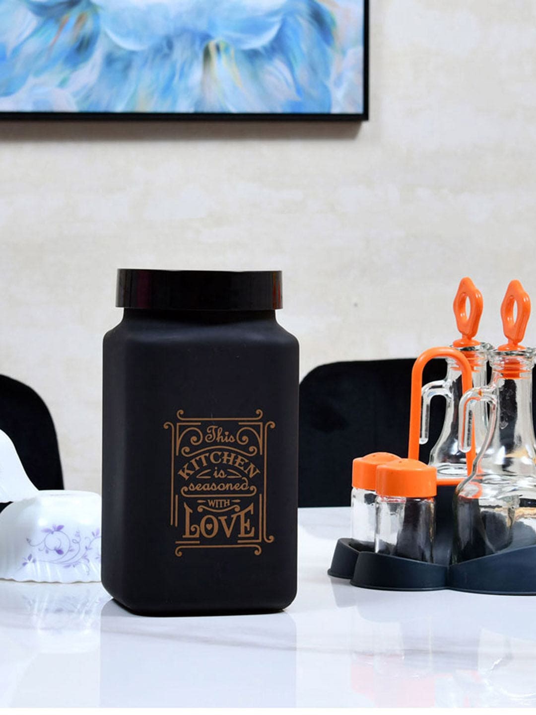 

Athome by Nilkamal Black Ceramic Kitchen Storage