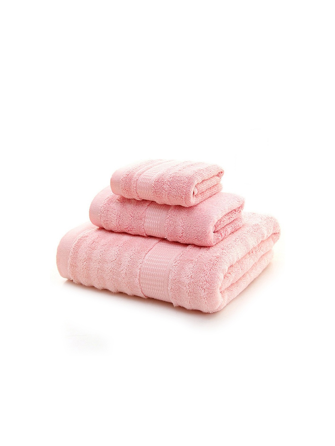 

MUSH Pack of 3 Ultra Soft & Eco Friendly Bamboo Towel Set - 600 GSM, Pink