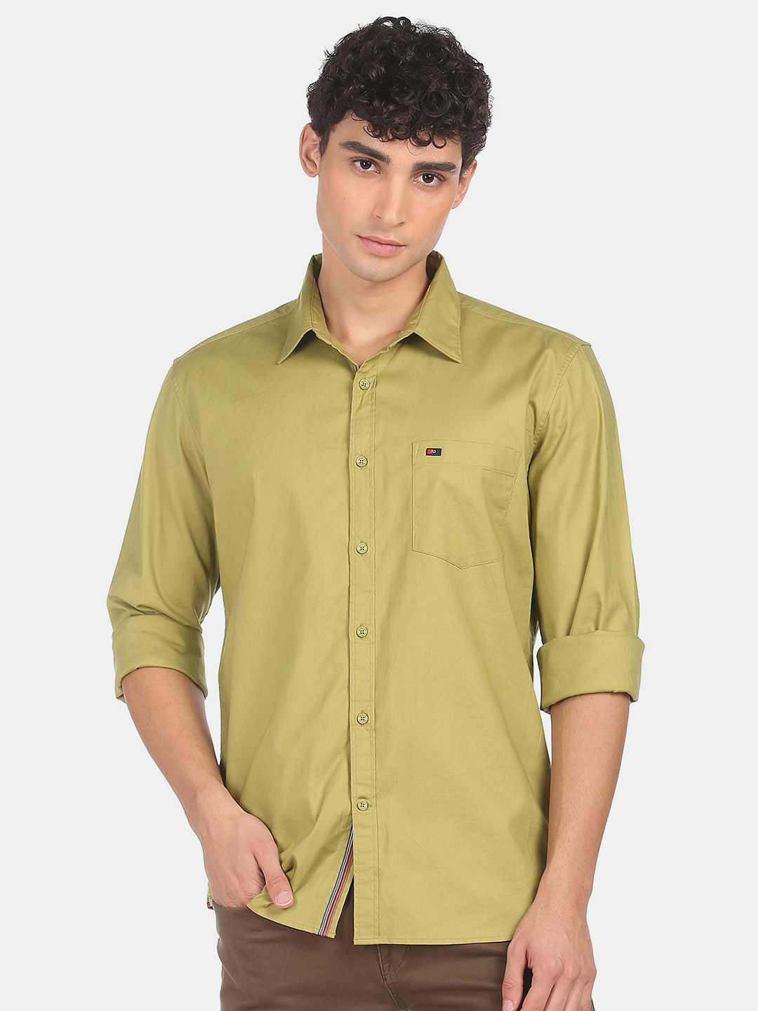 

AD By Arvind Men Green Casual Shirt