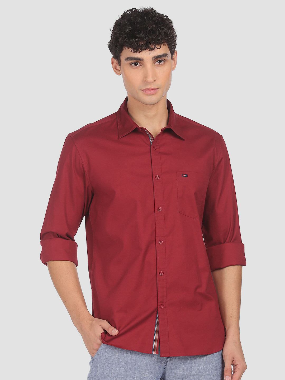 

AD By Arvind Men Maroon Casual Shirt