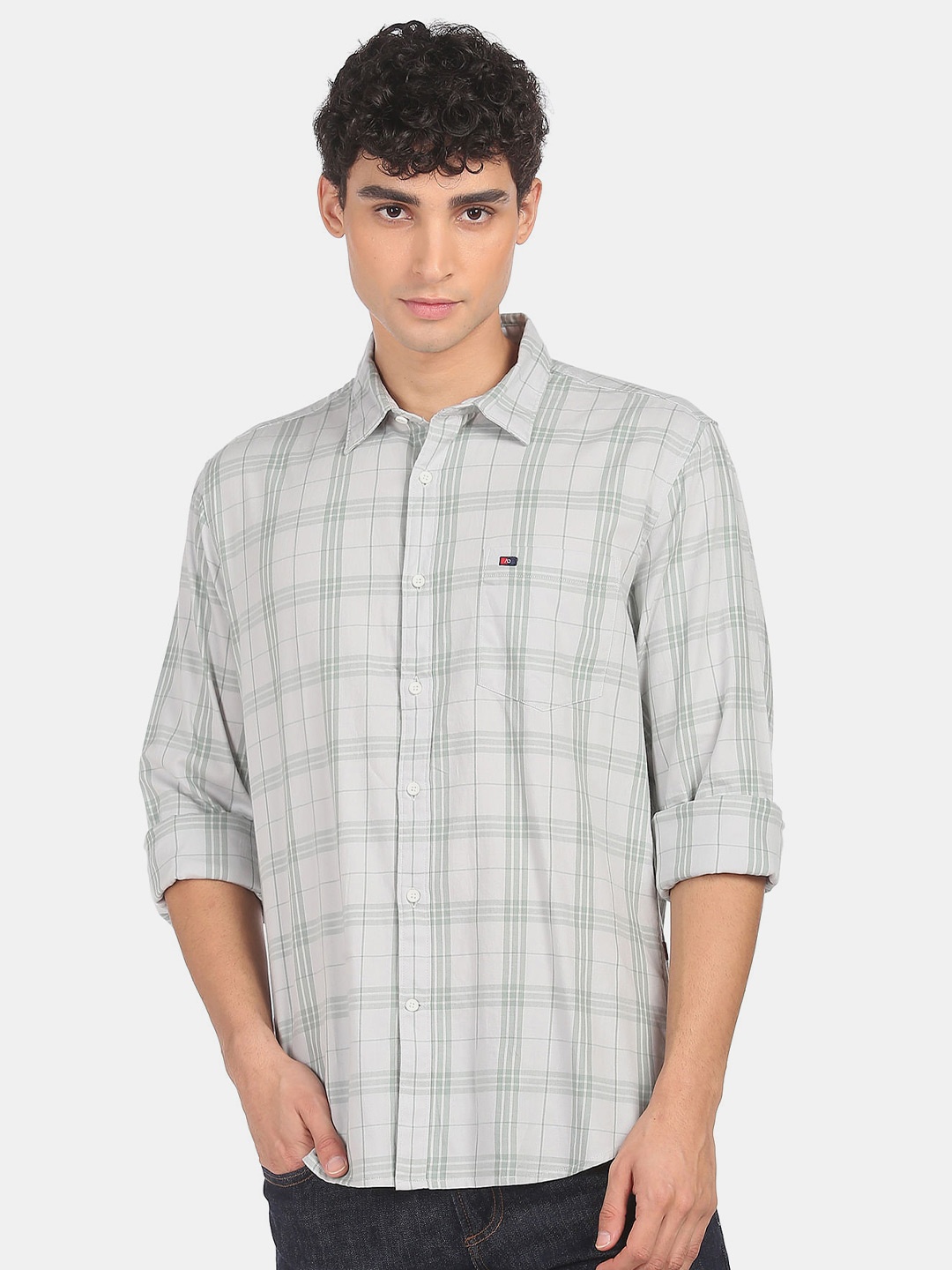 

AD By Arvind Men Multicoloured Slim Fit Tartan Checks Checked Casual Shirt, Multi