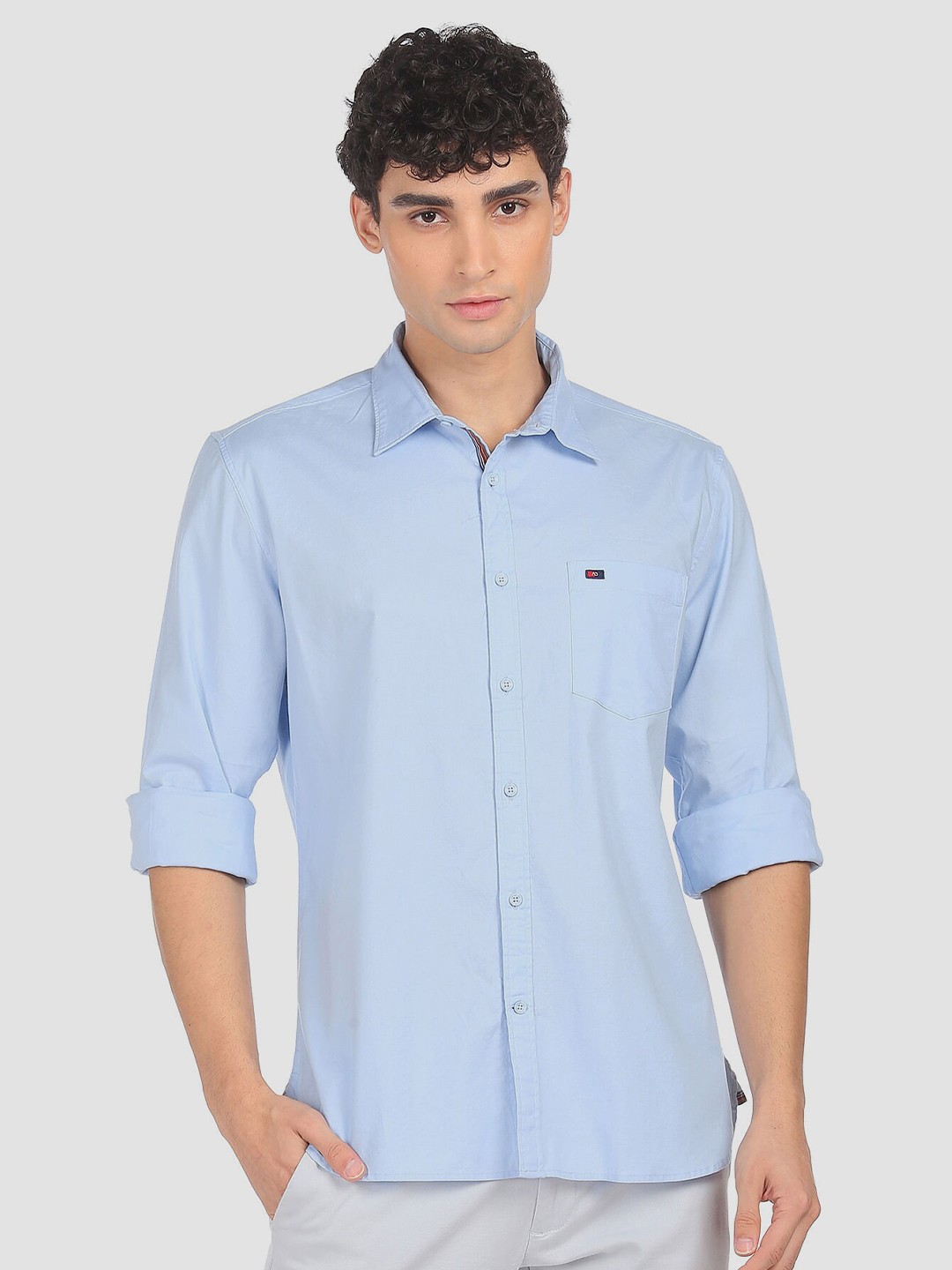 

AD By Arvind Men Blue Casual Shirt