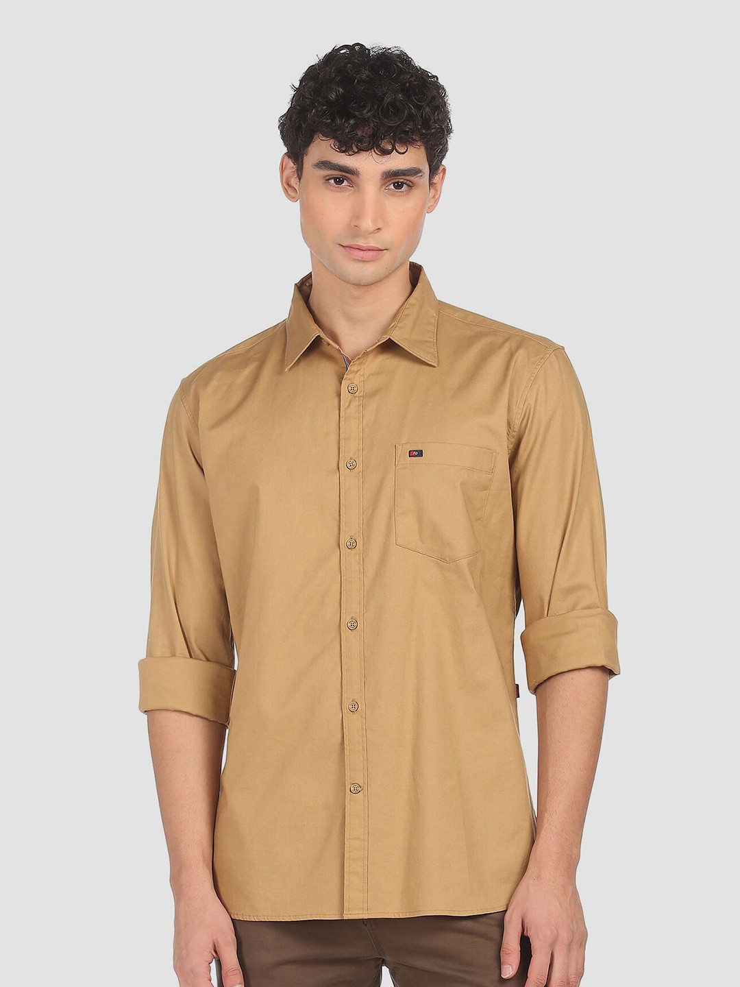 

AD By Arvind Men Khaki Casual Shirt