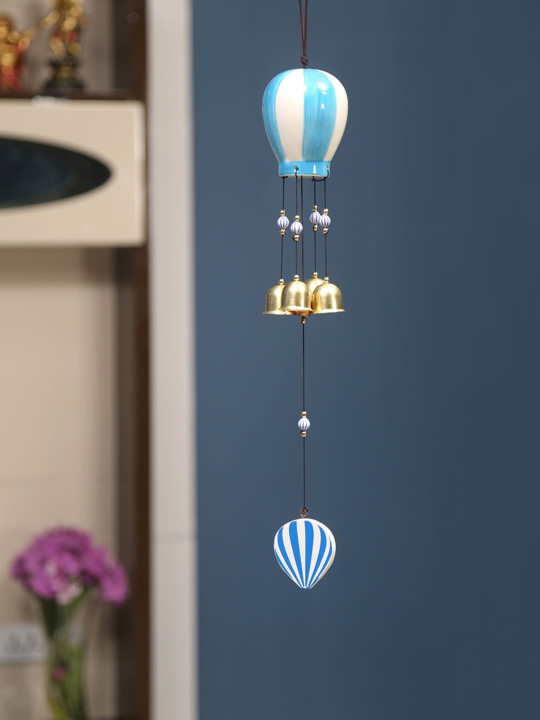 

Athome by Nilkamal Sea Green Ceramic Parachute Windchimes