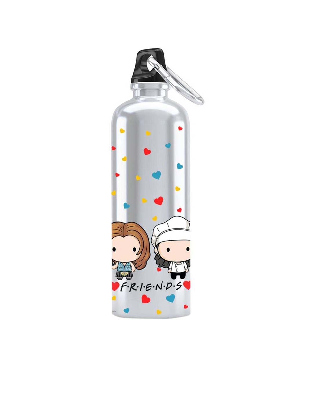 

macmerise SIlver & Red Printed Stainless Steel Water Bottle