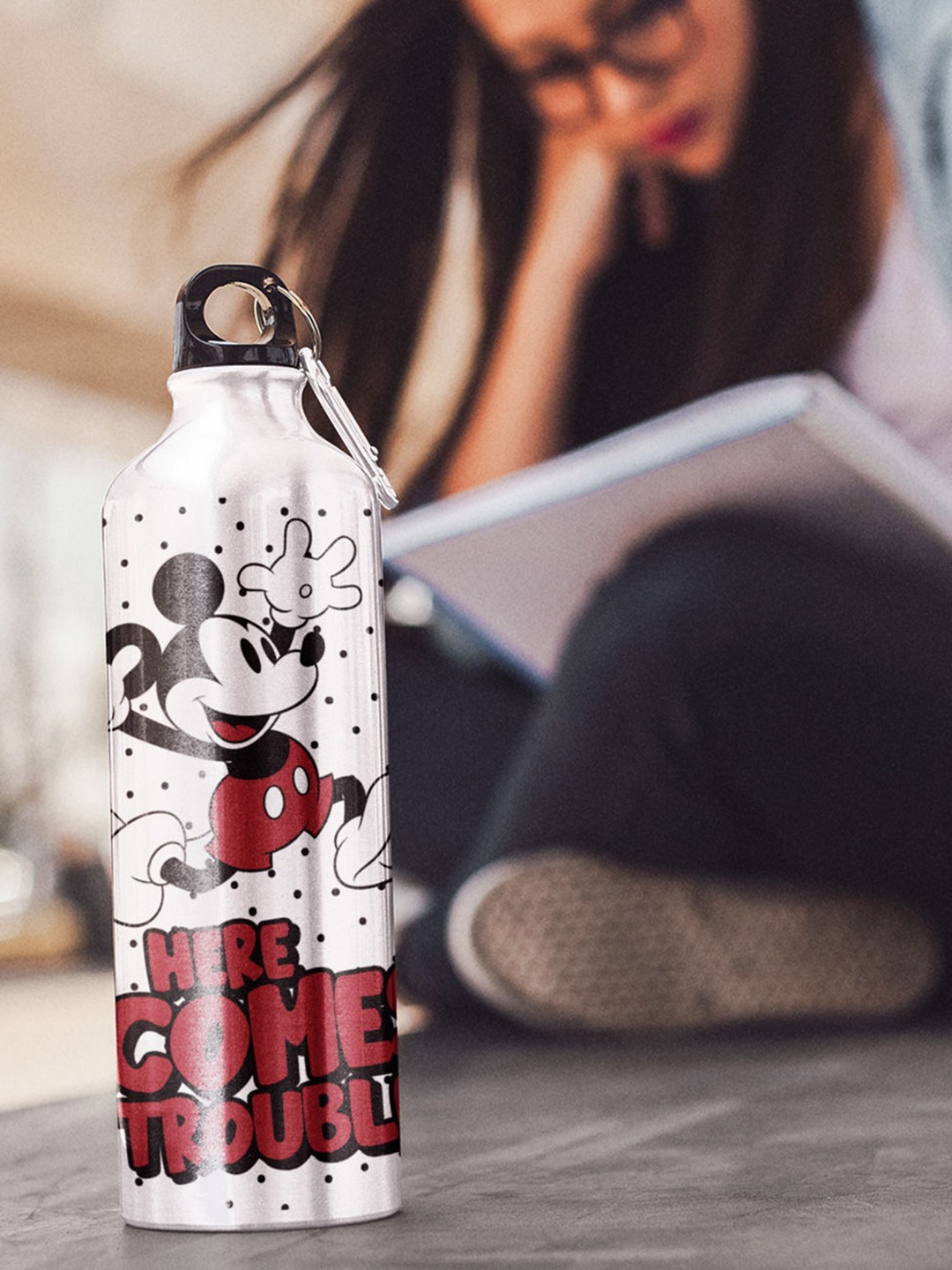 

macmerise Silver Mickey Brings Trouble Printed Sipper Bottles