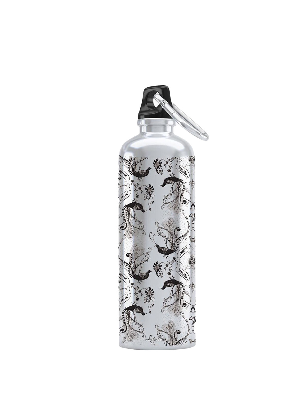 

macmerise Silver Printed Water Bottle-750 ML