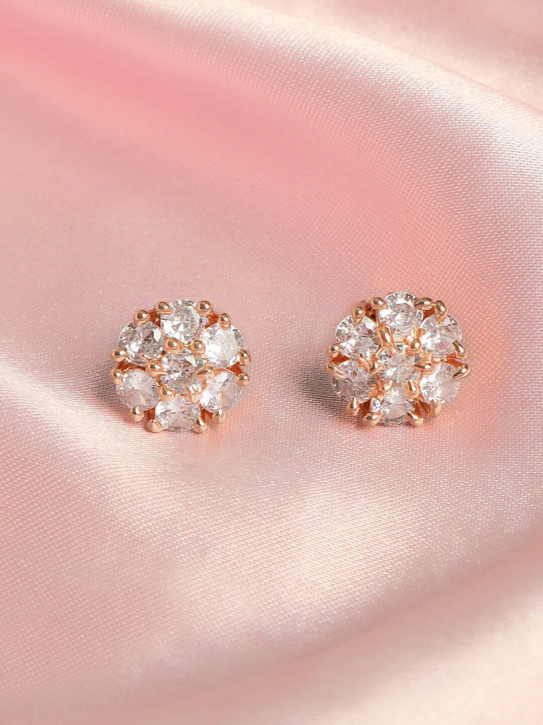 

ZINU Rose Gold Contemporary Studs Earrings