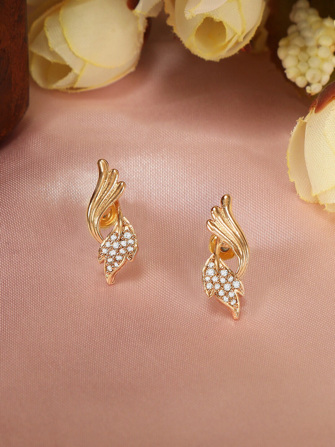 

ZINU Rose Gold Contemporary Studs Earrings