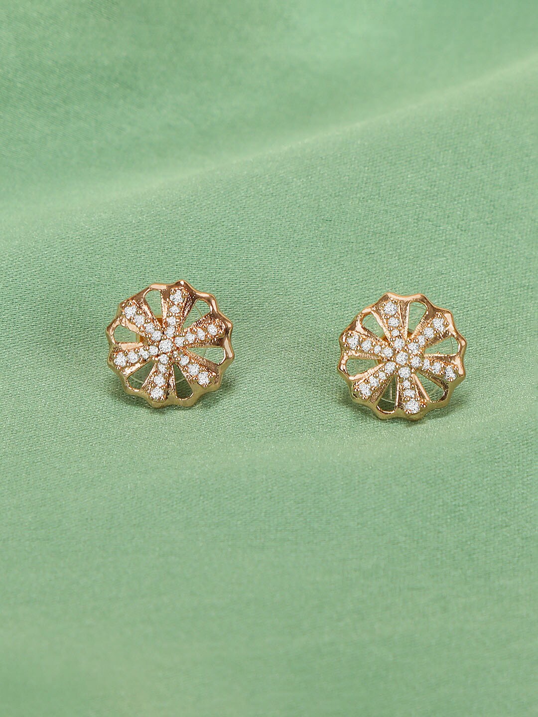 

ZINU Rose Gold Contemporary Studs Earrings