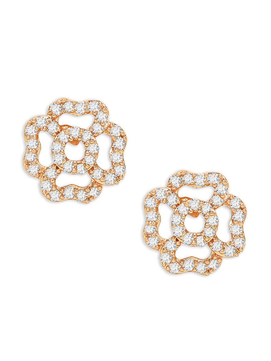 

ZINU Rose Gold Contemporary Studs Earrings