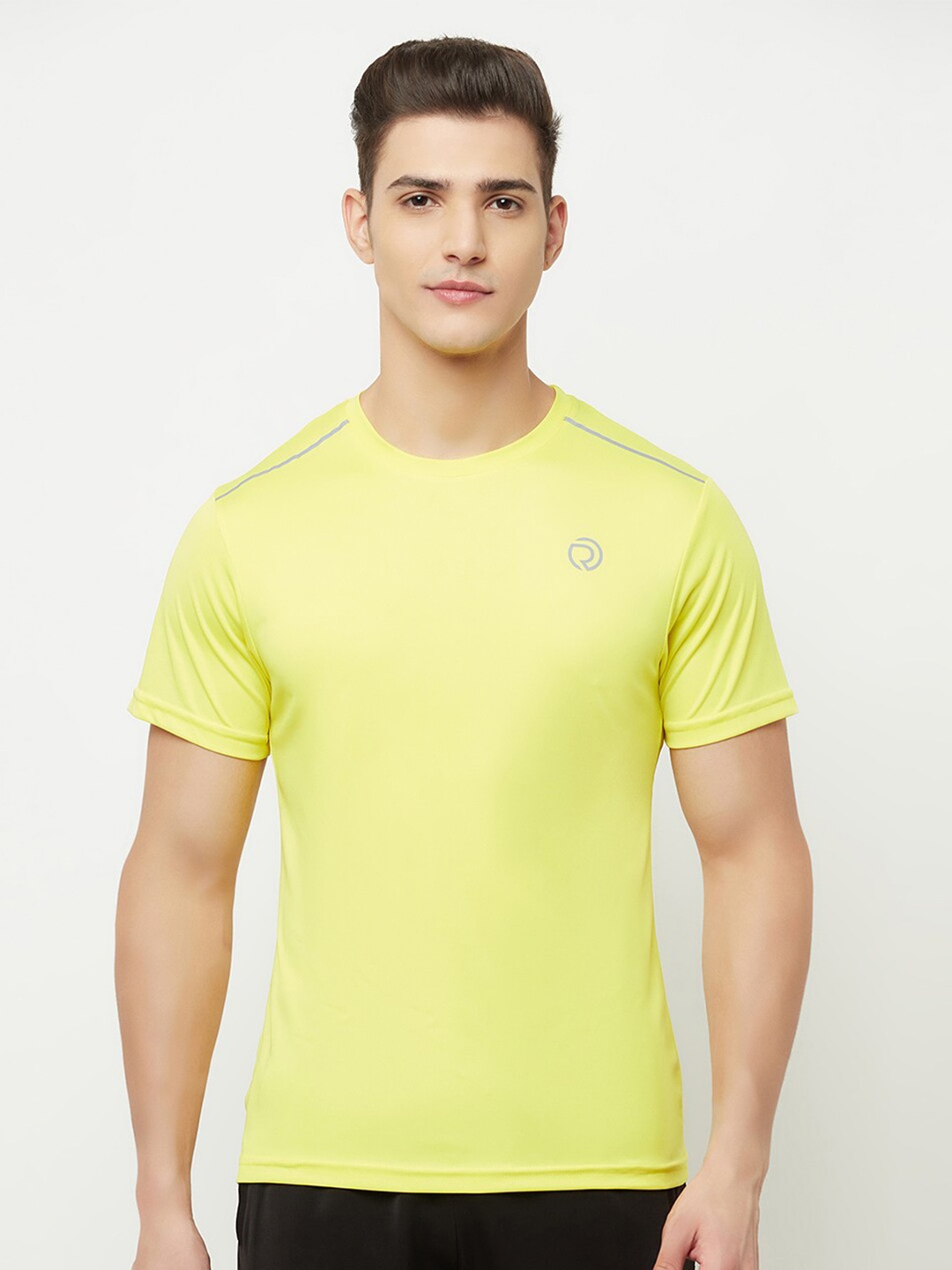 

Truerevo Men Yellow Running T-shirt