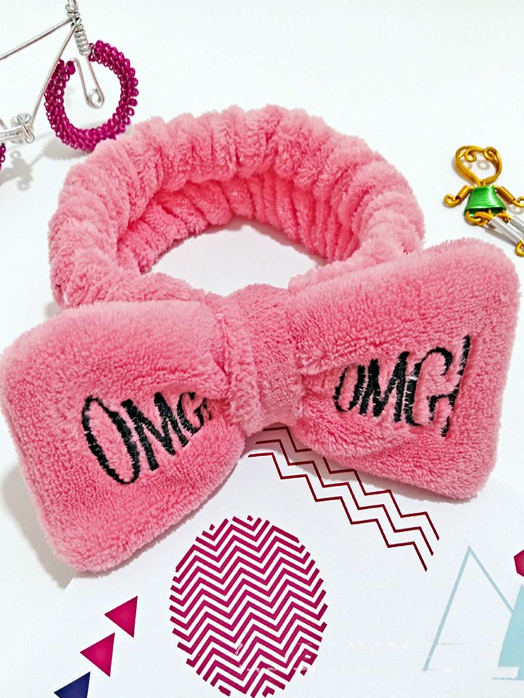 

Proplady Unisex Kids Pink & Grey Set of 3 Fur Hairband