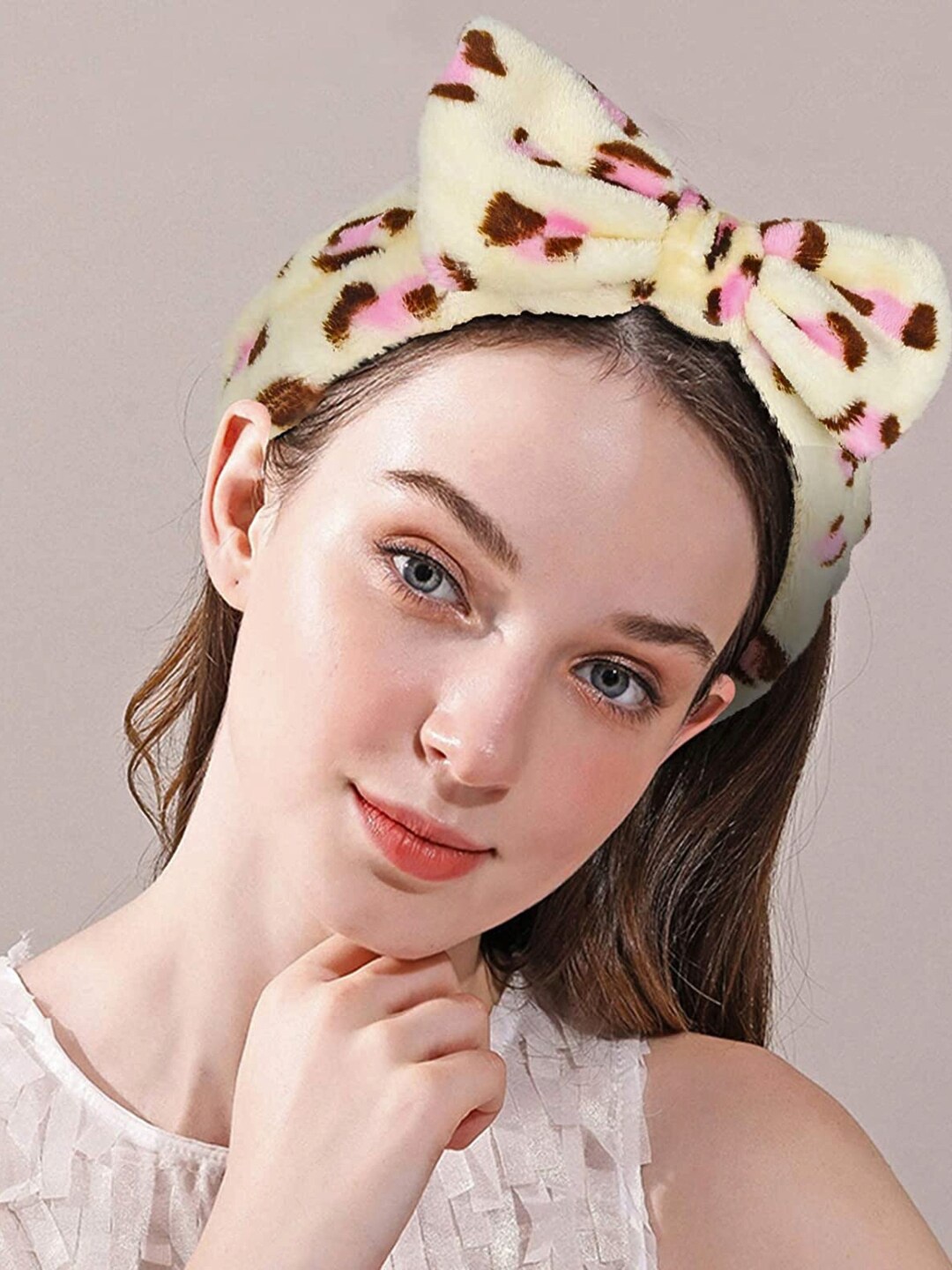 

Proplady Unisex Kids Beige & Brown Fur Hairband
