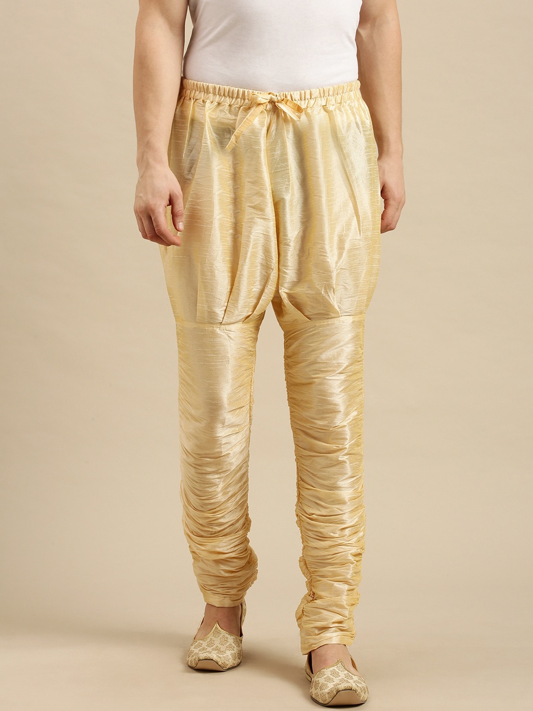 

Sanwara Men Beige Solid Relaxed-Fit Churidar-Length Pyjamas