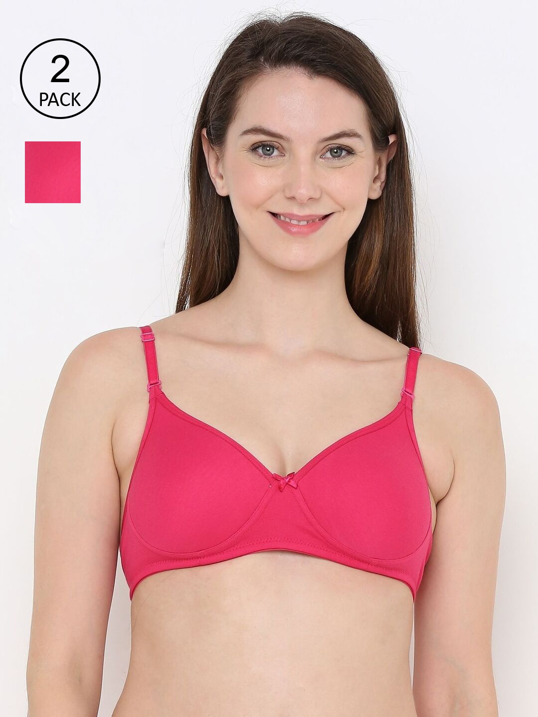 

Berrys Intimatess Pink Set of 2 Solid Lightly Padded Cotton Bra