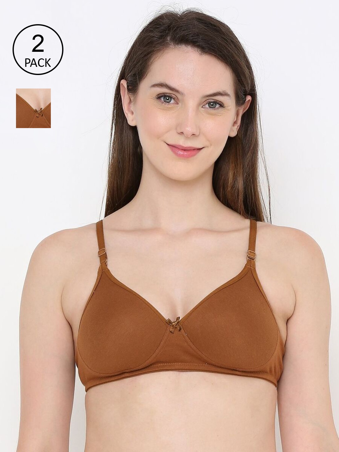

Berrys Intimatess Pack Of 2 Coffee Brown Bra - Lightly Padded
