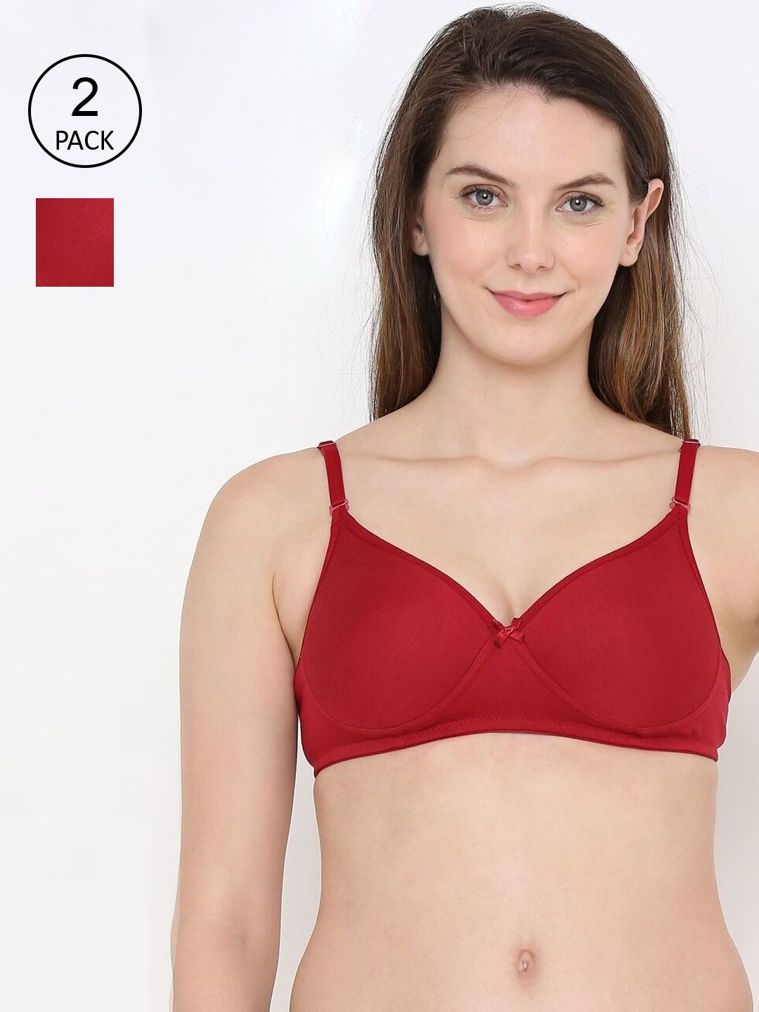 

Berrys Intimatess Pack of 2 Maroon Bra - Lightly Padded