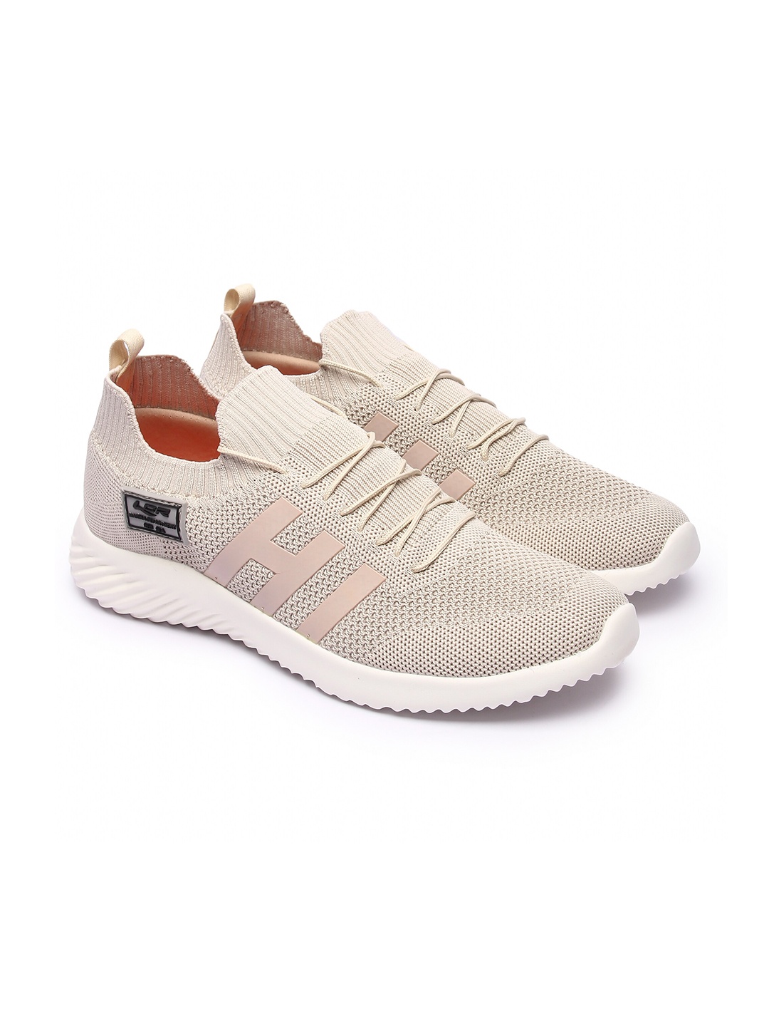

Lancer Men Beige Textile Running Non-Marking Shoes
