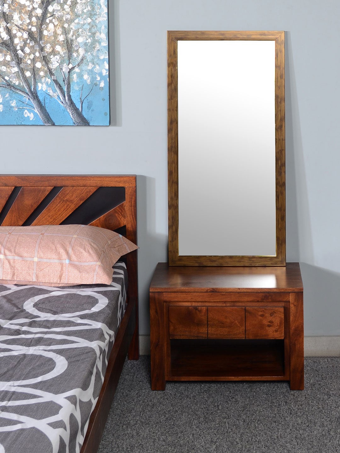 

Athome by Nilkamal Brown Framed Wall Mirror