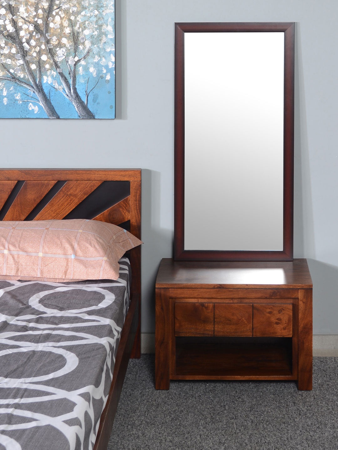 

Athome by Nilkamal Brown Spain Mirror