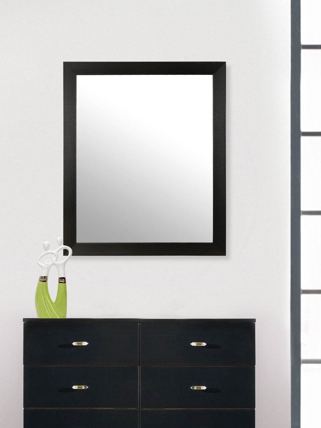 

Athome by Nilkamal Black Wooden Wall Mirror