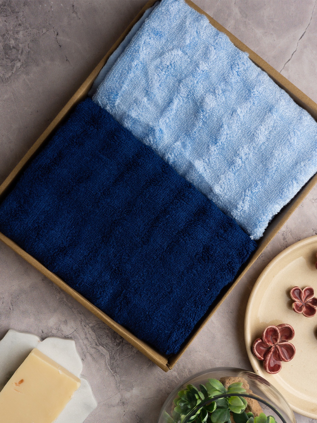 

MUSH Set Of 2 600 GSM Ultra Soft & Eco Friendly Bamboo Hand Towel, Navy blue