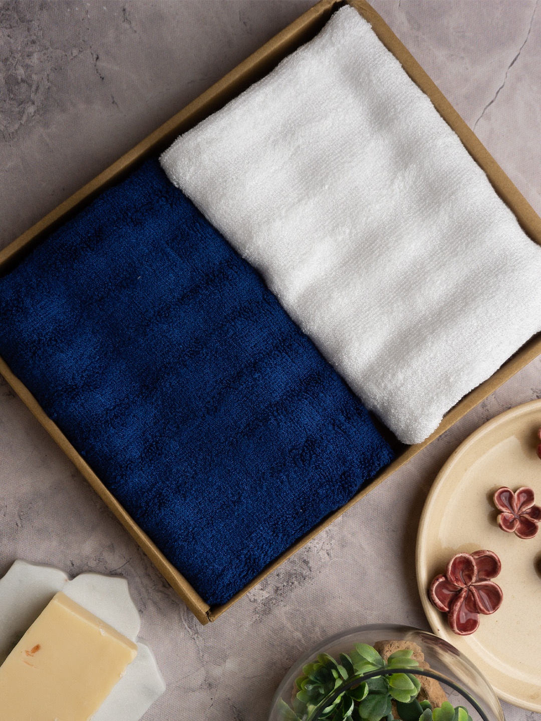 

MUSH Set Of 2 600 GSM Ultra Soft & Eco Friendly Bamboo Hand Towel, Navy blue