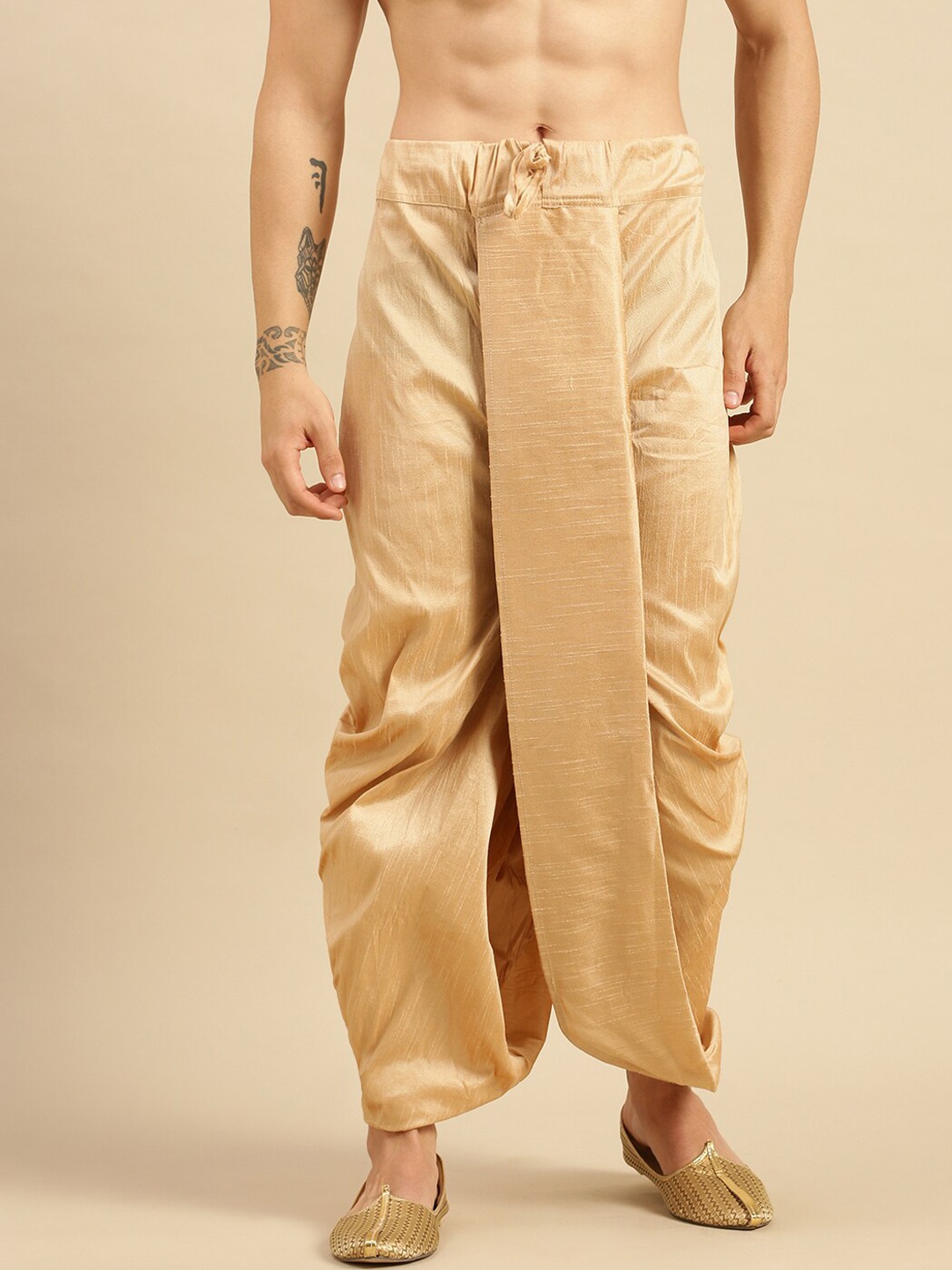 

Sanwara Men Beige-Coloured Solid Dhotis