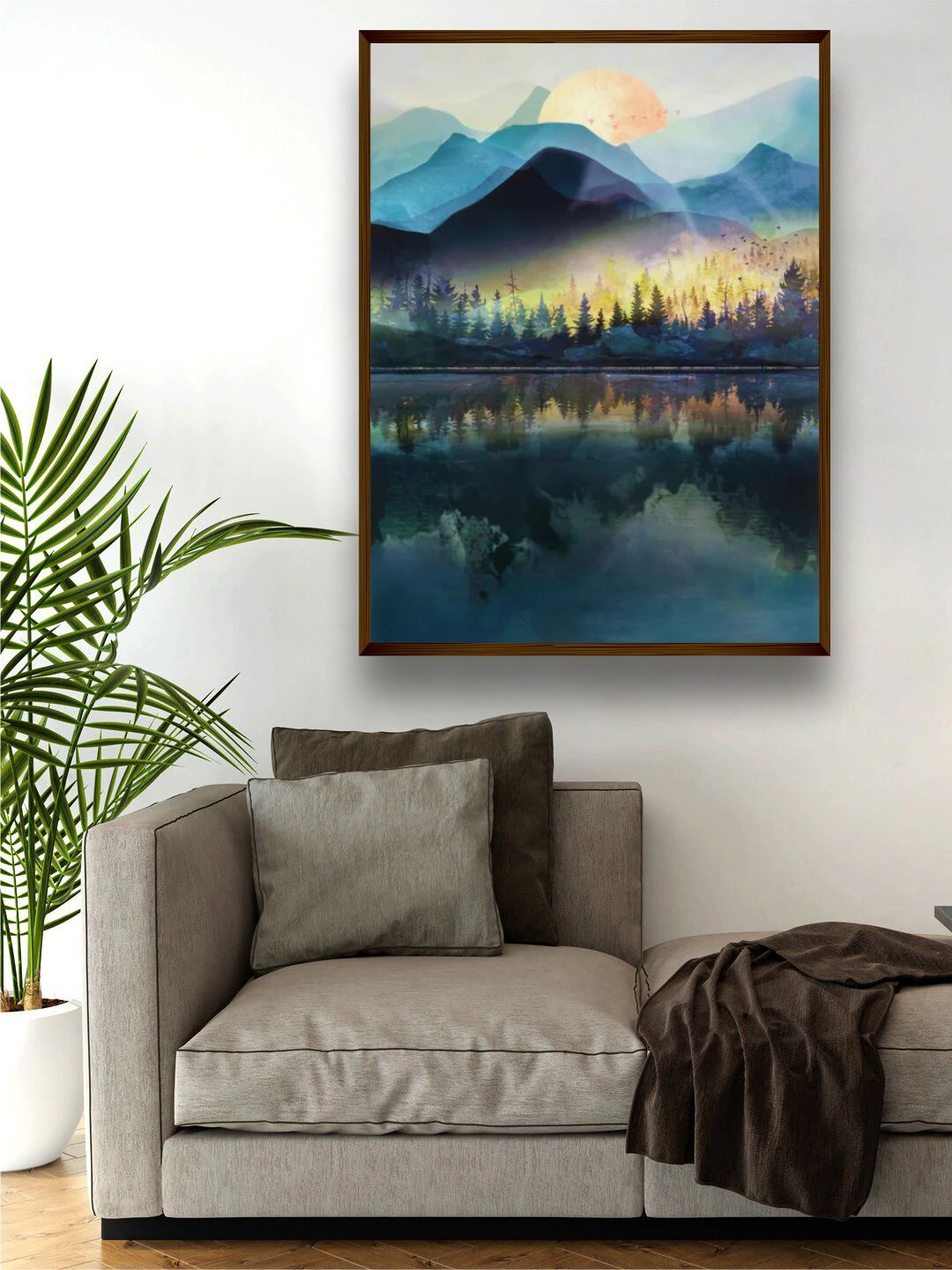 

The Art House Black & Blue Printed Framed Painting Wall Art