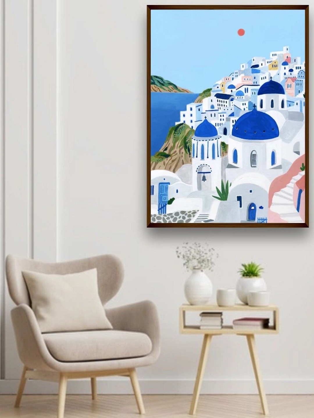 

The Art House Blue & White Abstract Printed Canvas Painting Wall Art