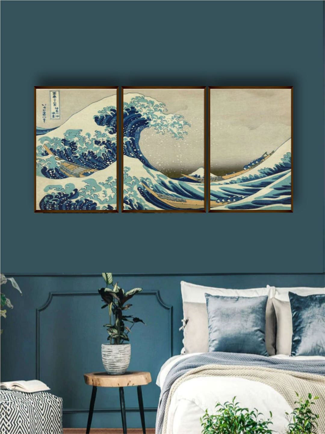 

The Art House Set Of 3 Sea Green Canvas Painting Wall Art
