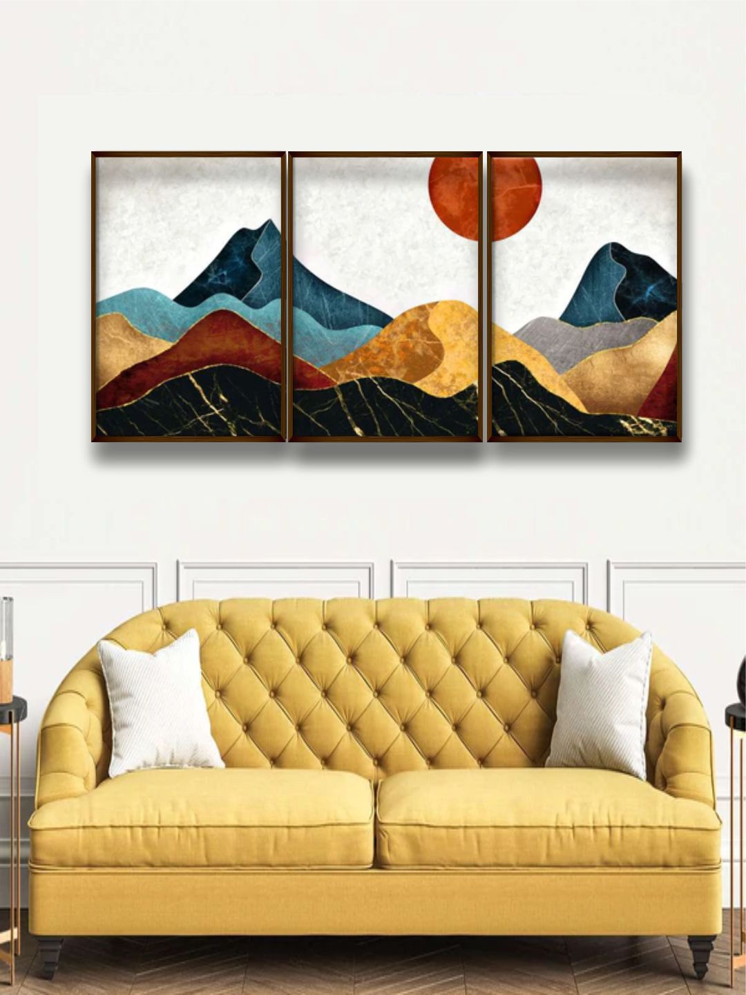 

The Art House Set Of 2 Multi-Colored Abstract Painting Frame Wall Art