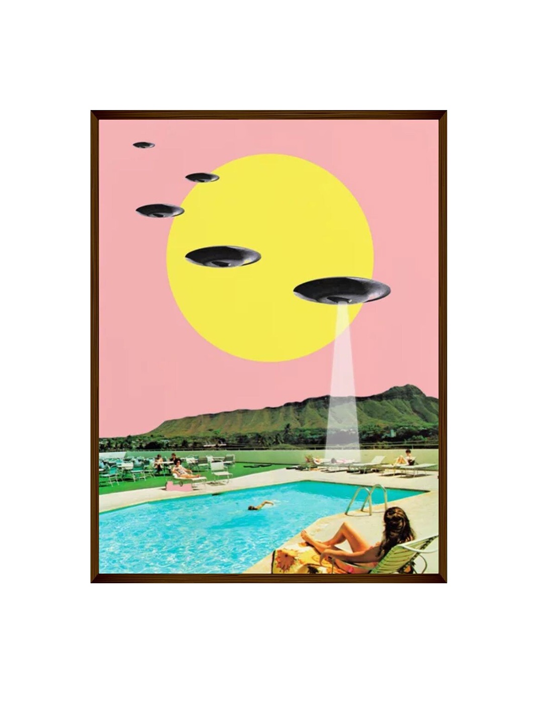 

The Art House Pink & Yellow Printed Framed Painting Wall Art