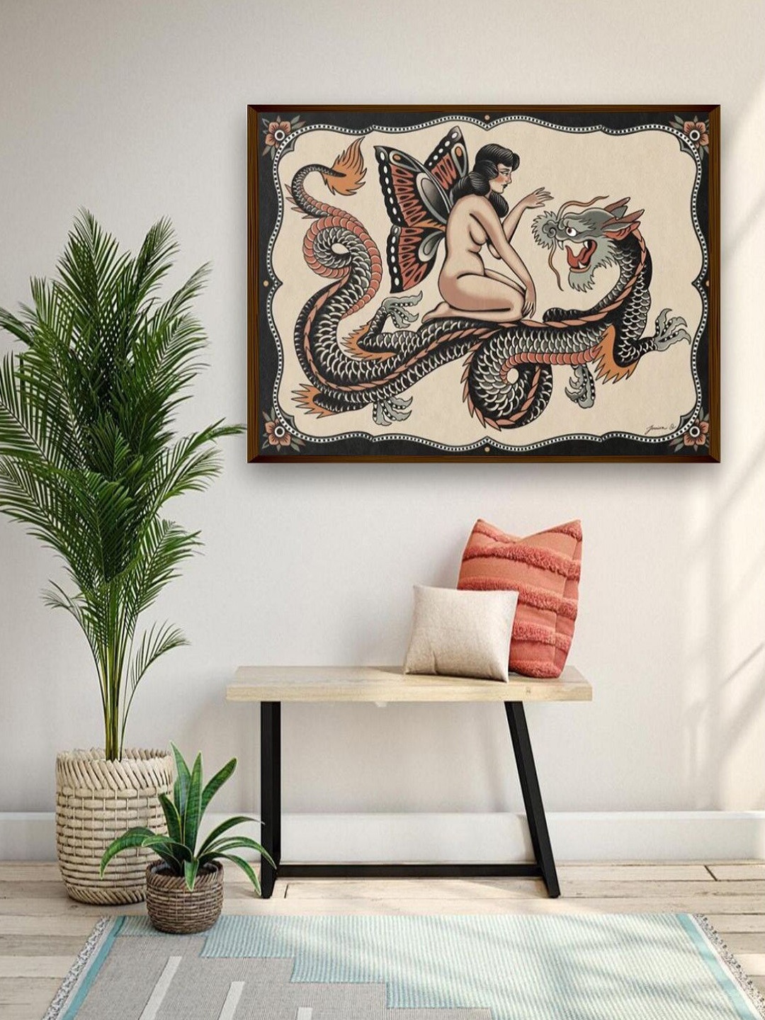 

The Art House Beige & Black Abstract Framed Wall Painting