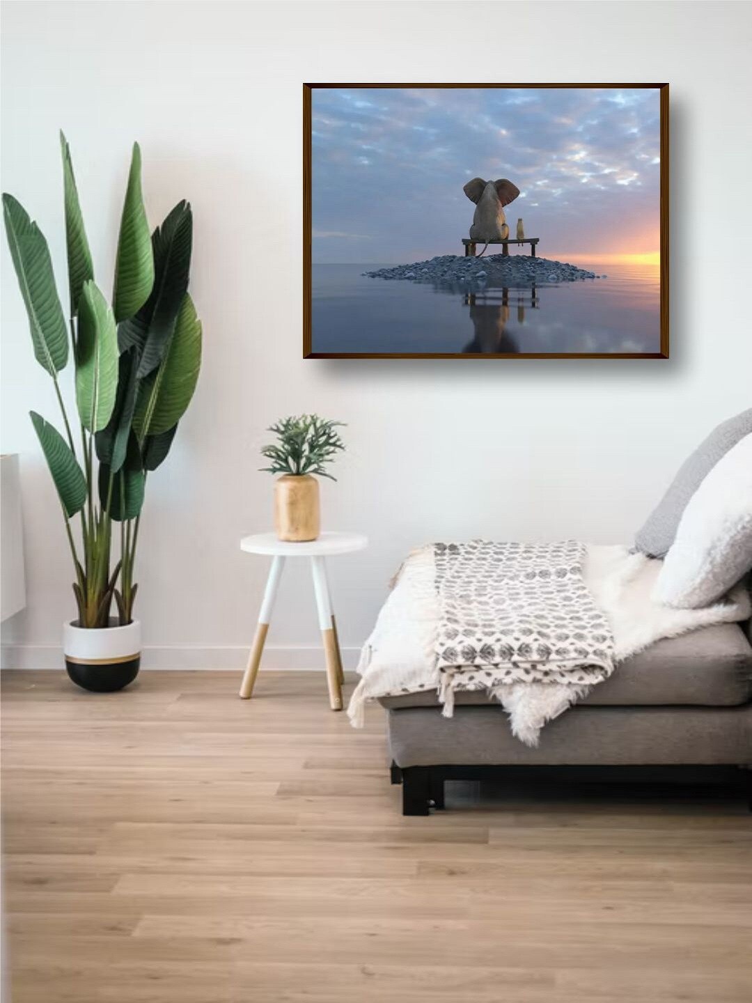 

The Art House Blue & White Printed Framed Painting Wall Art