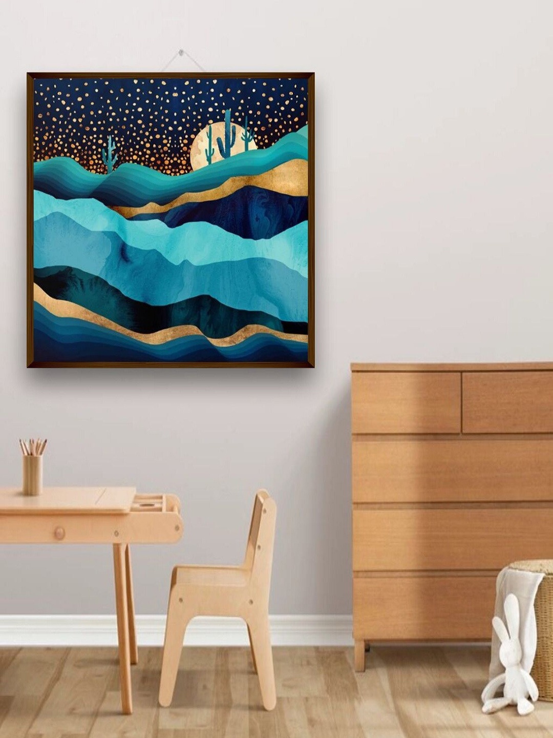 

The Art House Black & Blue Printed Framed Painting Wall Art