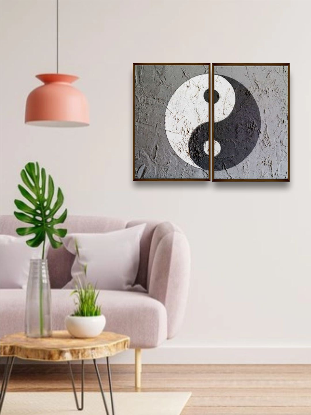 

The Art House Set Of 2 Yim-Yam Canvas Painting Wall Art, Black