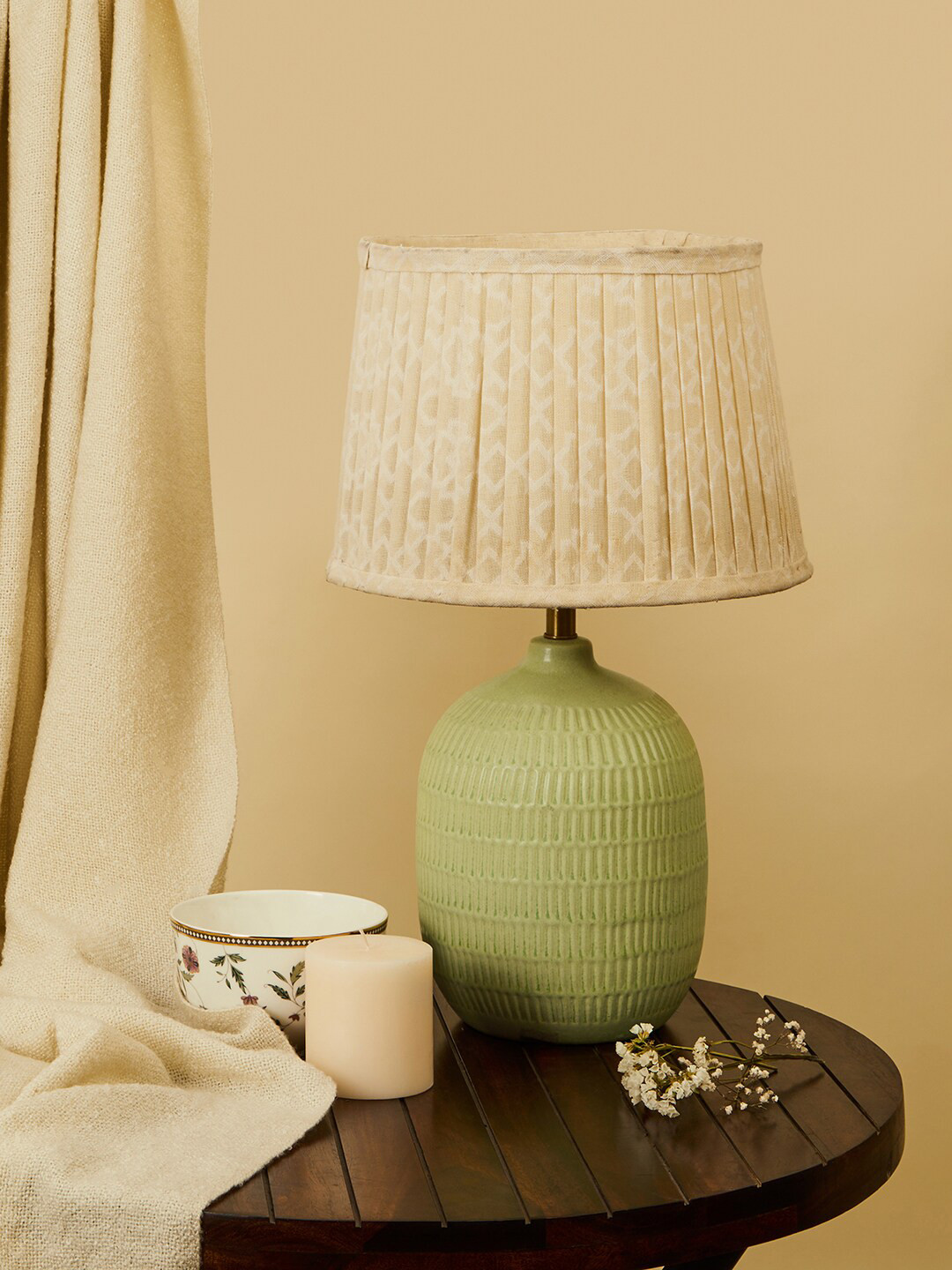 

Fabindia Green Parshuka Idika Table Lamp